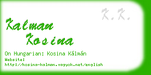 kalman kosina business card